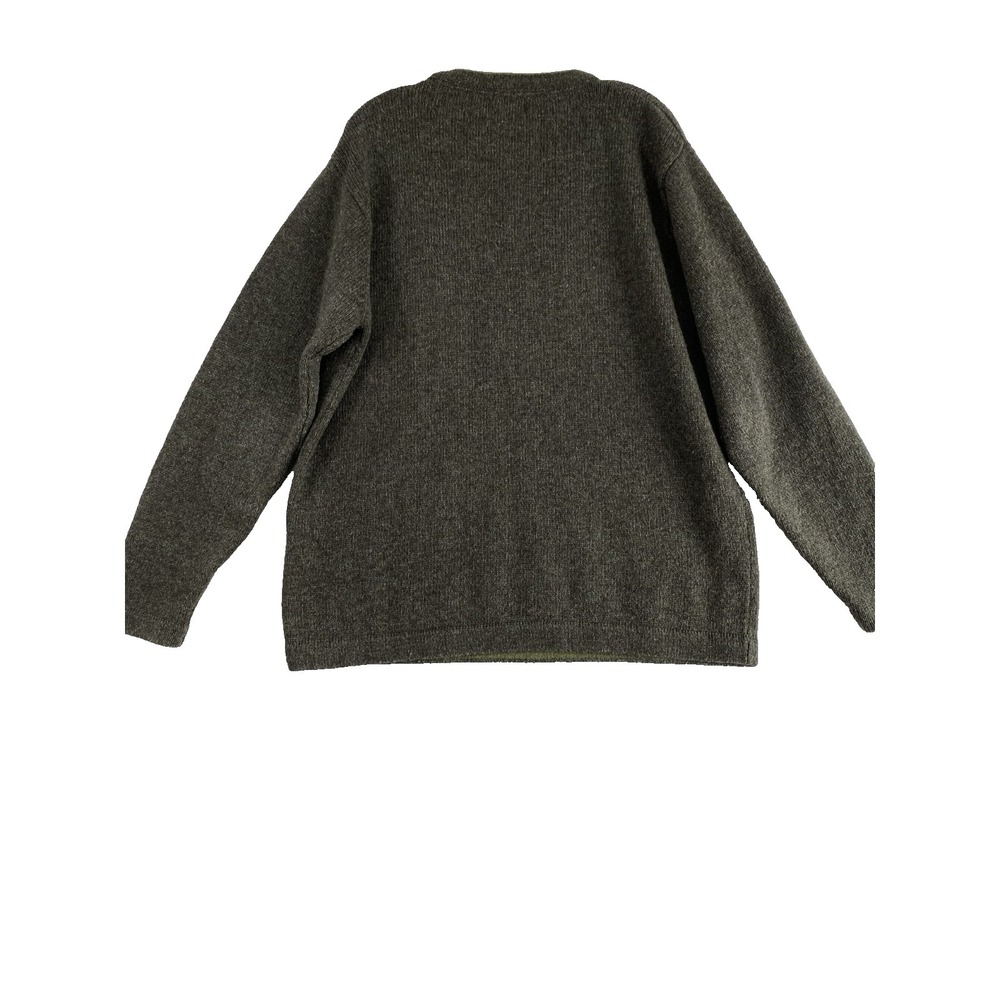 Woolrich Knit Sweater Men's Sz L Military Green Wool Blend Rustic Winter Cabin - Picture 9 of 11